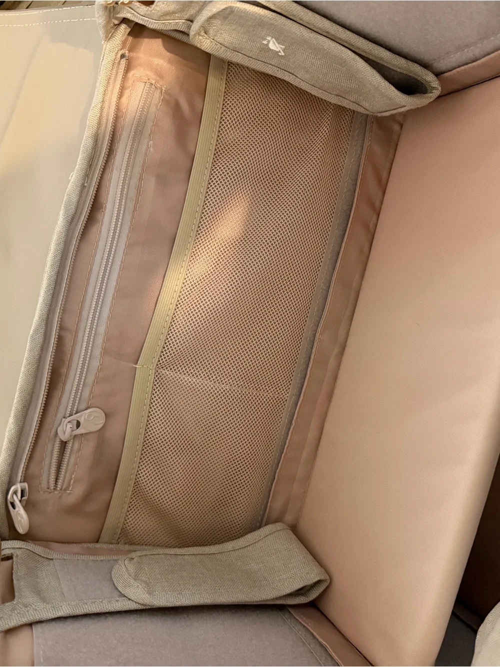 Neutral Beige Baby Backpack Bag with Logo